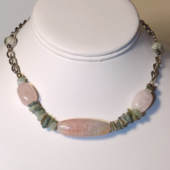 Rose Quartz & Aventurine Necklace